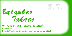balamber takacs business card