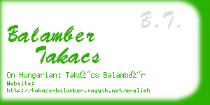 balamber takacs business card